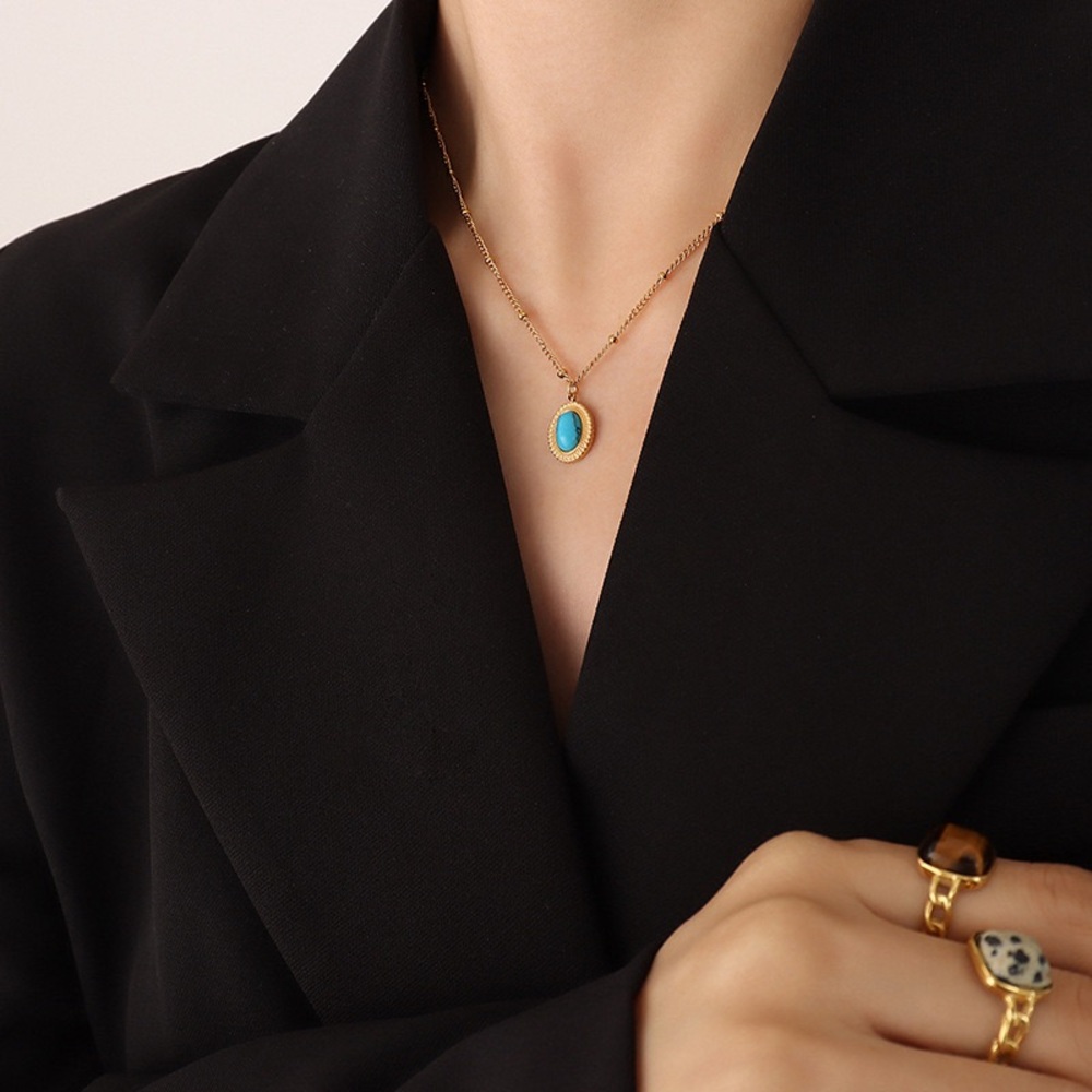 💎4 Necklaces For $59*Gemstone Necklaces*18K Gold Plated Turquoise Opal Howlite - Picture 5 of 8